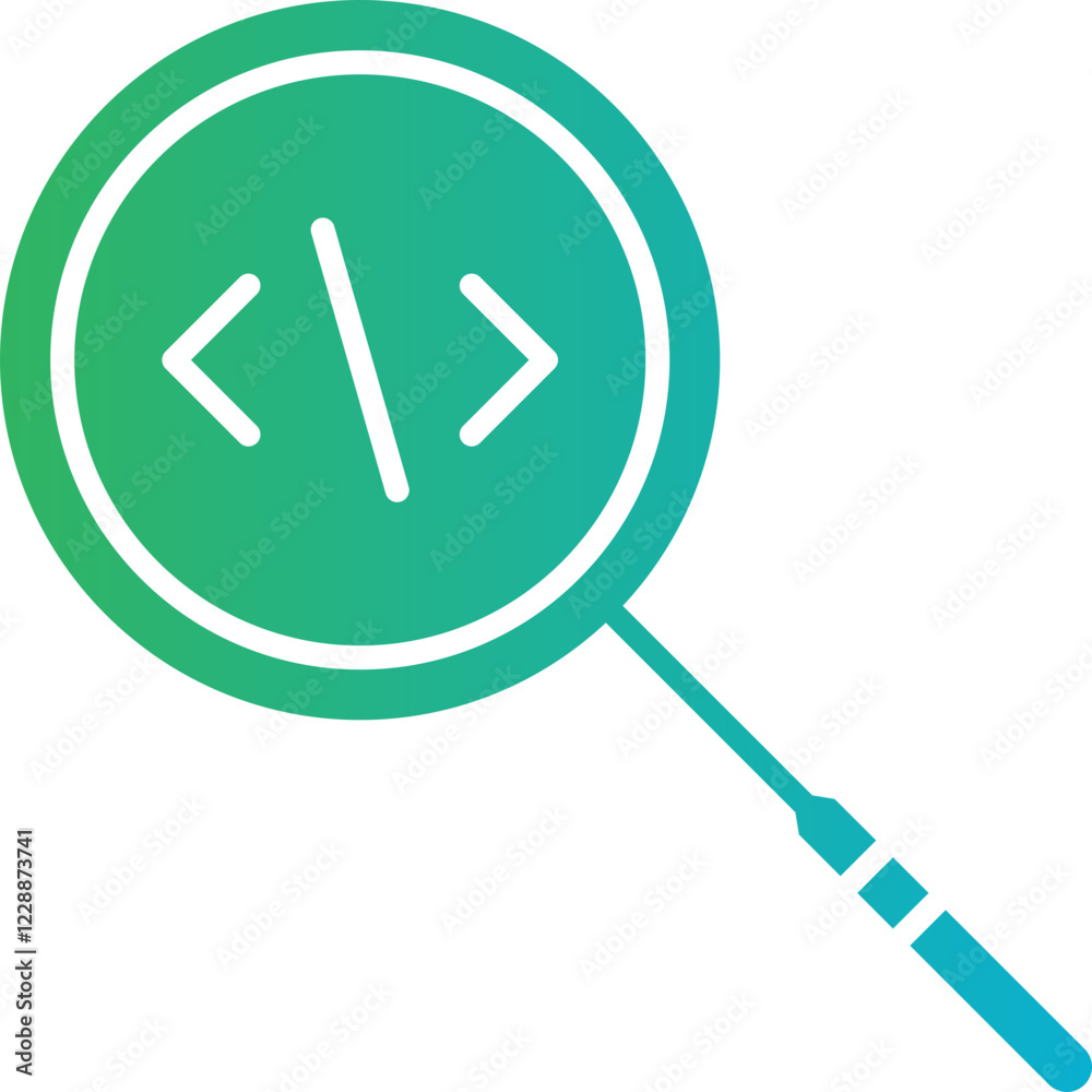Search from Code icon single vector illustration