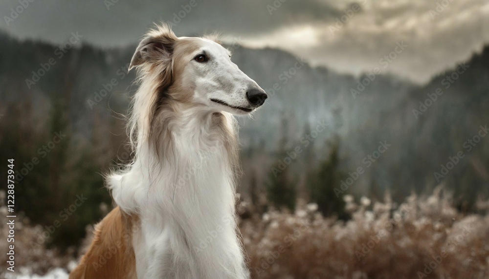 Pets, dog, borzoi, greyhound, recognised Russian dog breed, AI-generated, AI-generated, AI generated Pets, dog, borzoi, greyhound, recognised Russian dog breed, AI-generated, AI-generated, AI generated