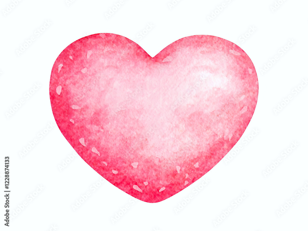 Watercolor pink heart on white background Watercolor pink heart on white background
