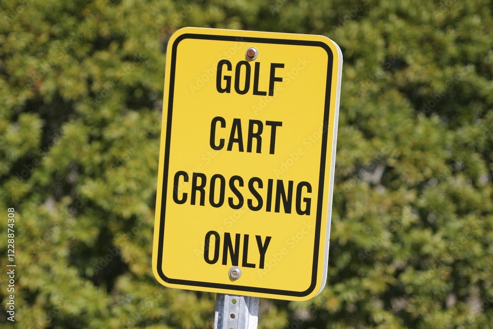 Sign Golf Cart Crossing Only, Florida, USA, North America Sign Golf Cart Crossing Only, Florida, USA, North America