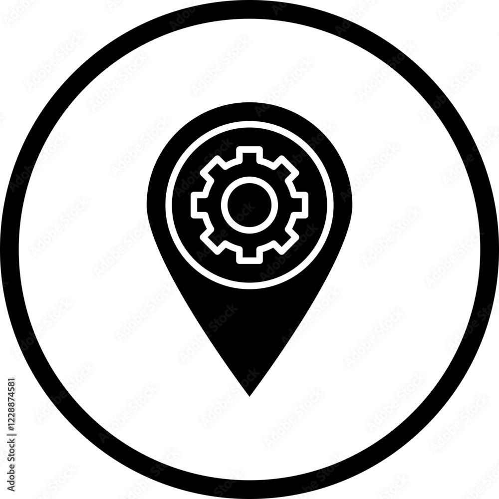 Location Settings icon single vector illustration Location Settings icon single vector illustration