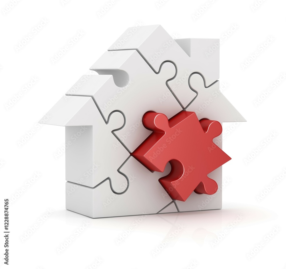 Puzzle house, This is a computer generated and 3d rendered picture Puzzle house, This is a computer generated and 3d rendered picture