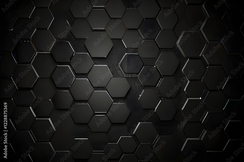 Black background. Dark hexagon carbon fiber texture. Black honeycomb metal texture steel background. Web design template vector illustration EPS 10. Generative AI Black background. Dark hexagon carbon fiber texture. Black honeycomb metal texture steel background. Web design template vector illustration EPS 10. Generative AI