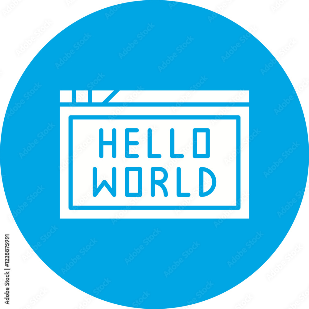 Hello World Program icon single vector illustration Hello World Program icon single vector illustration
