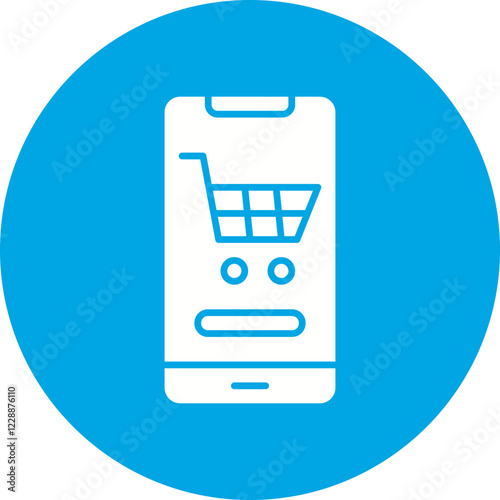 Mobile Shopping icon single vector illustration