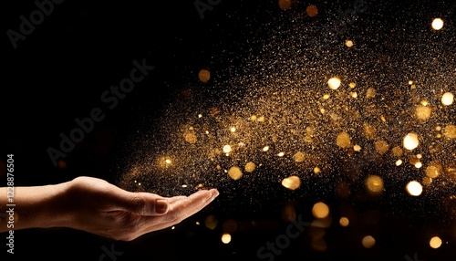 金色の粒子. Golden Particles. AI generated.