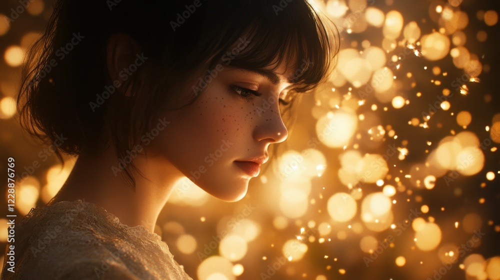 Radiant scattered lights with a glowing effect, leaving a clean and crisp area for graphic-themed text placement. Radiant scattered lights with a glowing effect, leaving a clean and crisp area for graphic-themed text placement.