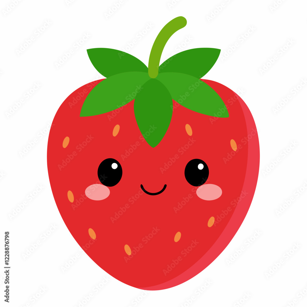Cute cartoon Strawberry vector on white background. Cute cartoon Strawberry vector on white background.