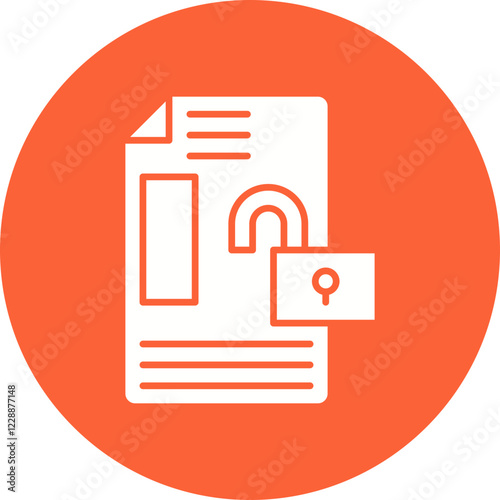 Unlock Documents icon single vector illustration