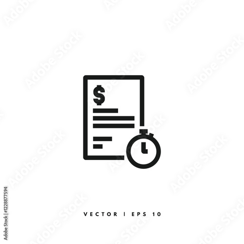 Transaction History Icon. Editable Stroke photo