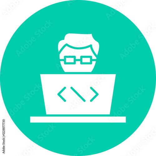 Programmer icon single vector illustration