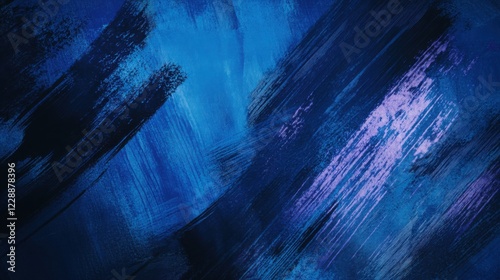 Abstract blue brush strokes layered over a halftone grid, accented by rough, jagged scratch marks for a bold sports look.