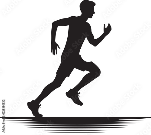 silhouette of a man running