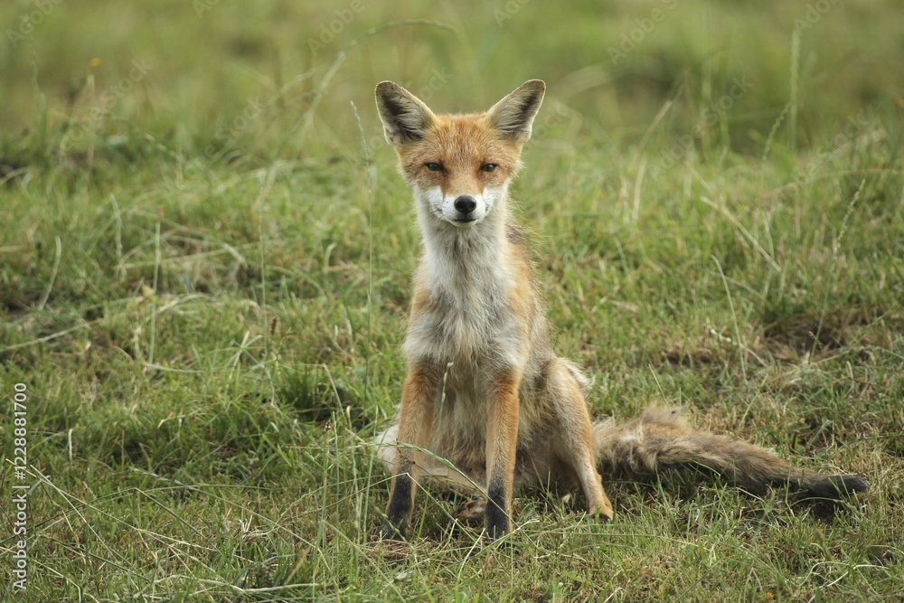 Red fox (Vulpes vulpes) Start of mange, infested by itch mites (Sarcoptes scabiei), Allgäu, Bavaria, Germany, Europe Red fox (Vulpes vulpes) Start of mange, infested by itch mites (Sarcoptes scabiei), Allgäu, Bavaria, Germany, Europe