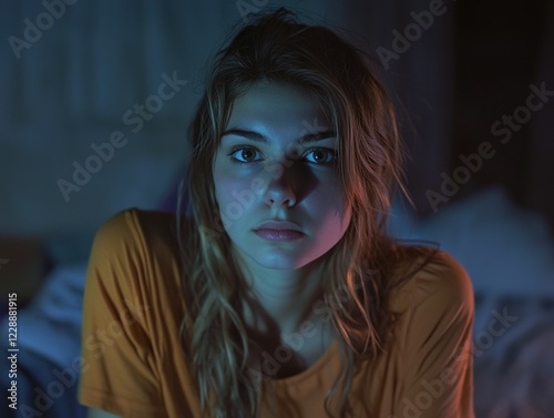 Contemplative Youth in a Dimly Lit Room