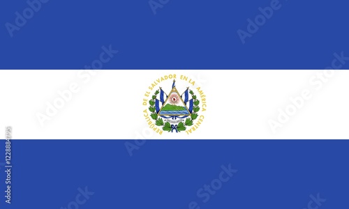 Flag of El Salvador, Vector illustration