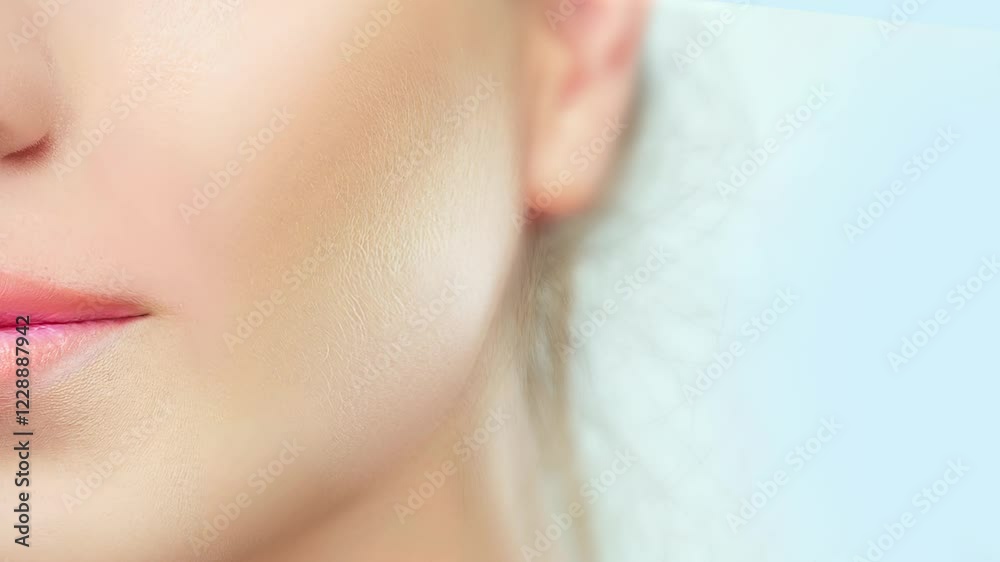 Collagen, skin care serum and vitamins on blue background with skin care, facial wrinkle removal, 3d rendering