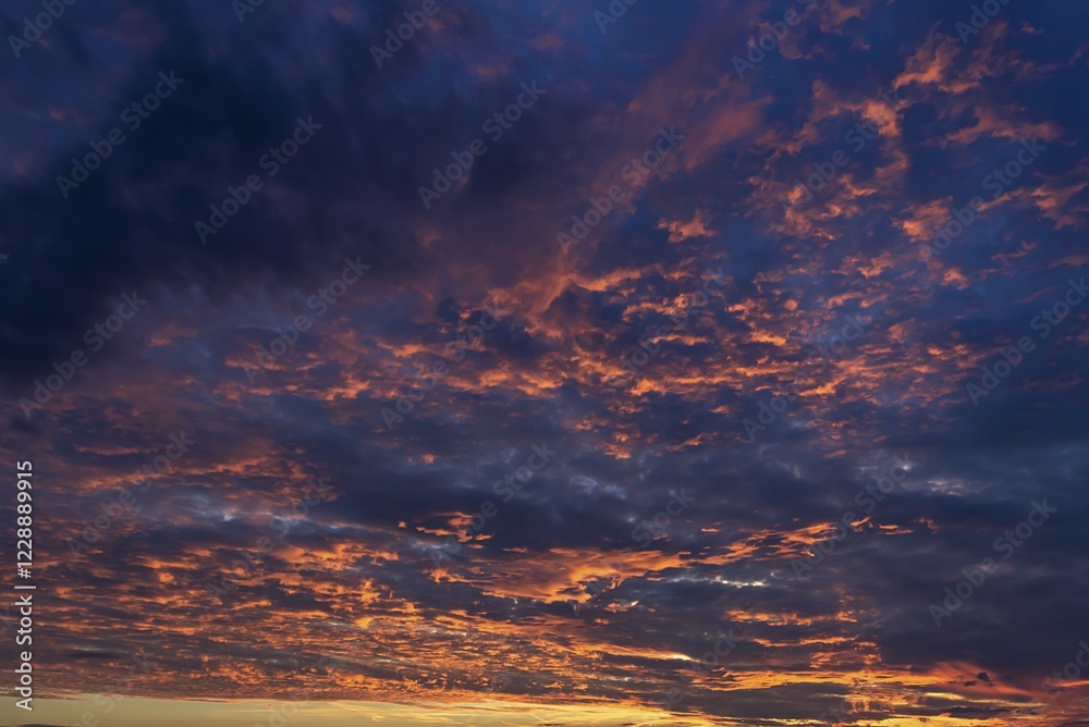 Fototapeta premium Cloudy sky at sunset, Bavaria, Germany, Europe
