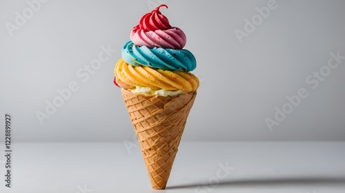 delicious, sweet and delicious colorful ice cream on a white background