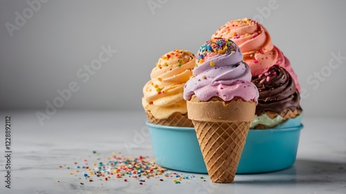 delicious, sweet and delicious ice cream on a white background