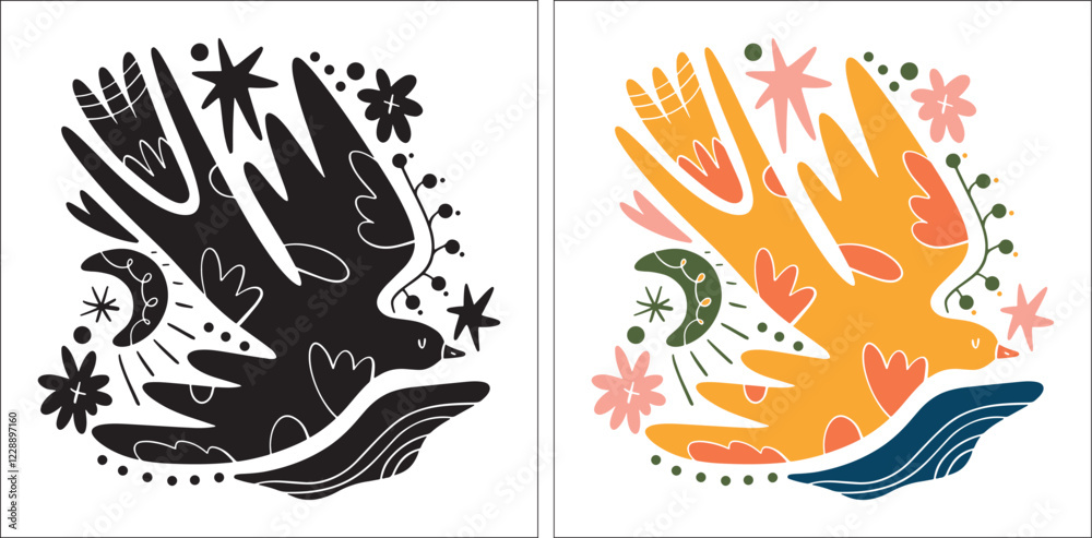 Fototapeta premium Folk Art & Illustration