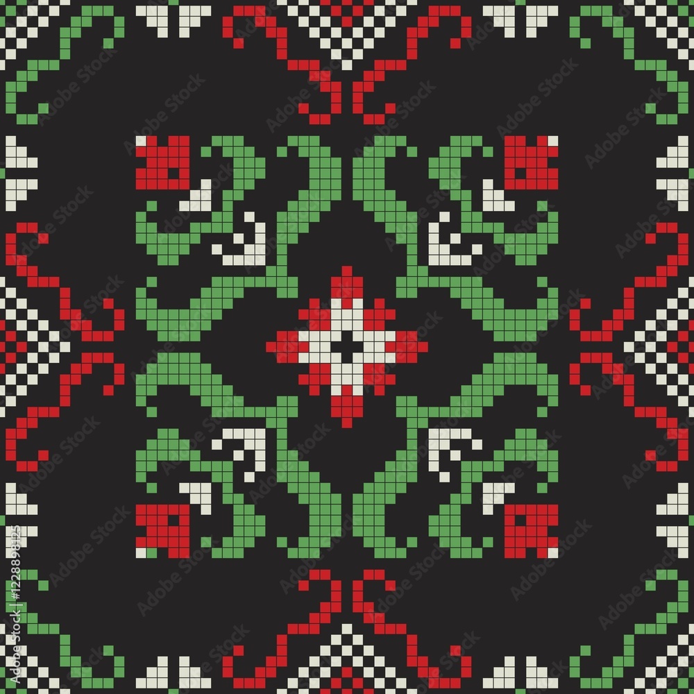 Obraz premium Romanian vector pattern inspired from traditional embroidery