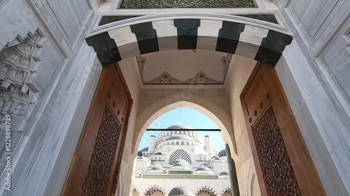 Main gate of Camlica Mosque in Istanbul, Turkey
