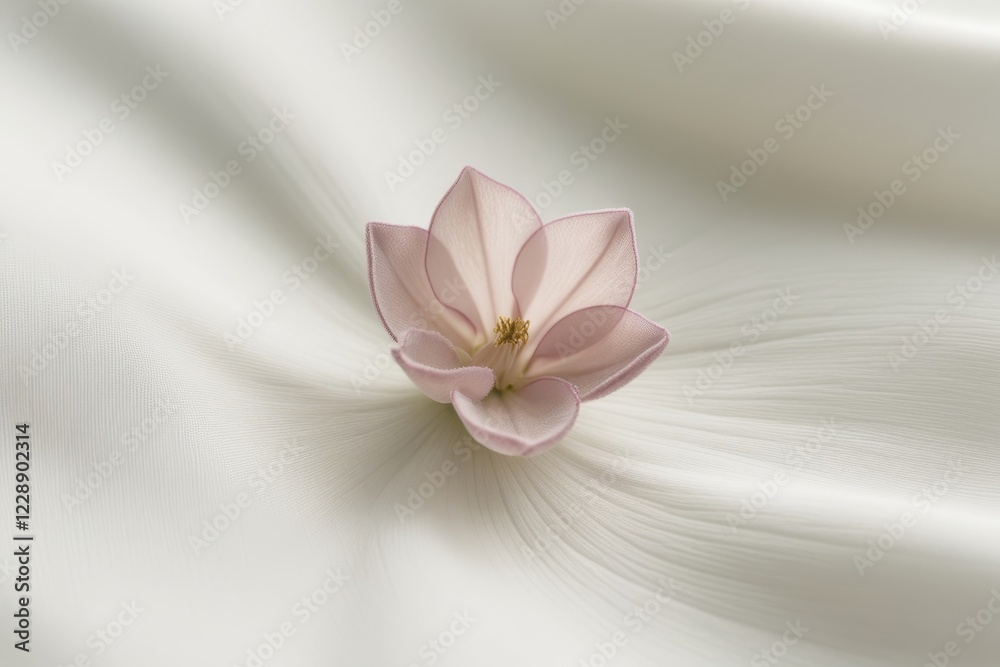 Obraz premium Pastel pink flower in fine detail on a white background, exuding elegance and a touch of nature's simplicity