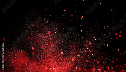 赤い粒子. Red Particles. AI generated.