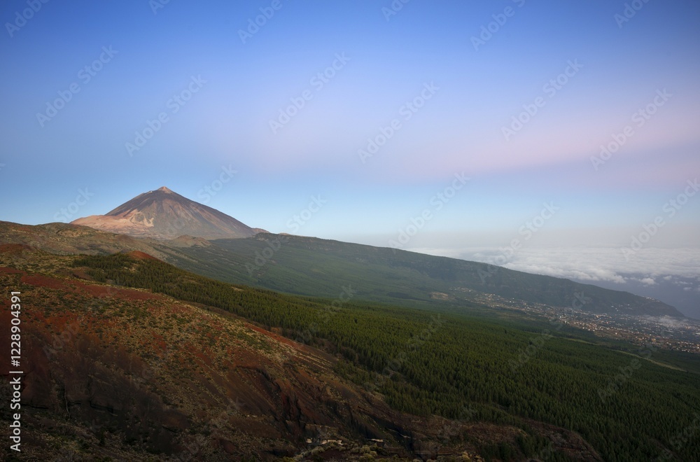 Fototapeta premium Orotava Valley, Mount Teide, Teide National Park, Tenerife, Canary Islands, Spain, Europe