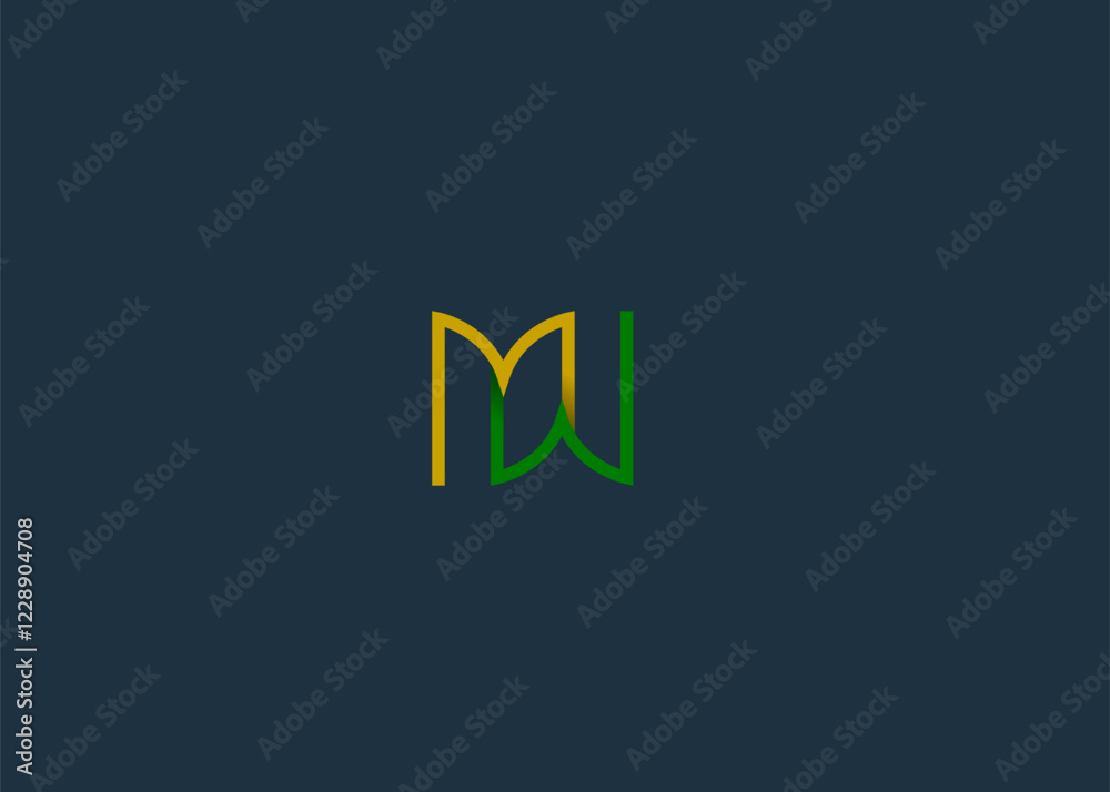 Stylized Green Plant with Intertwined Leaves Concept of Growth Stylized Green Plant with Intertwined Leaves Concept of Growth
