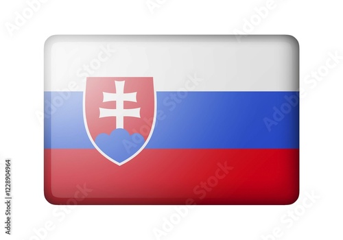 The Slovakia flag. Rectangular matte icon. Isolated on white background Free Download The Slovakia flag. Rectangular matte icon. Isolated on white background - GFXLoad