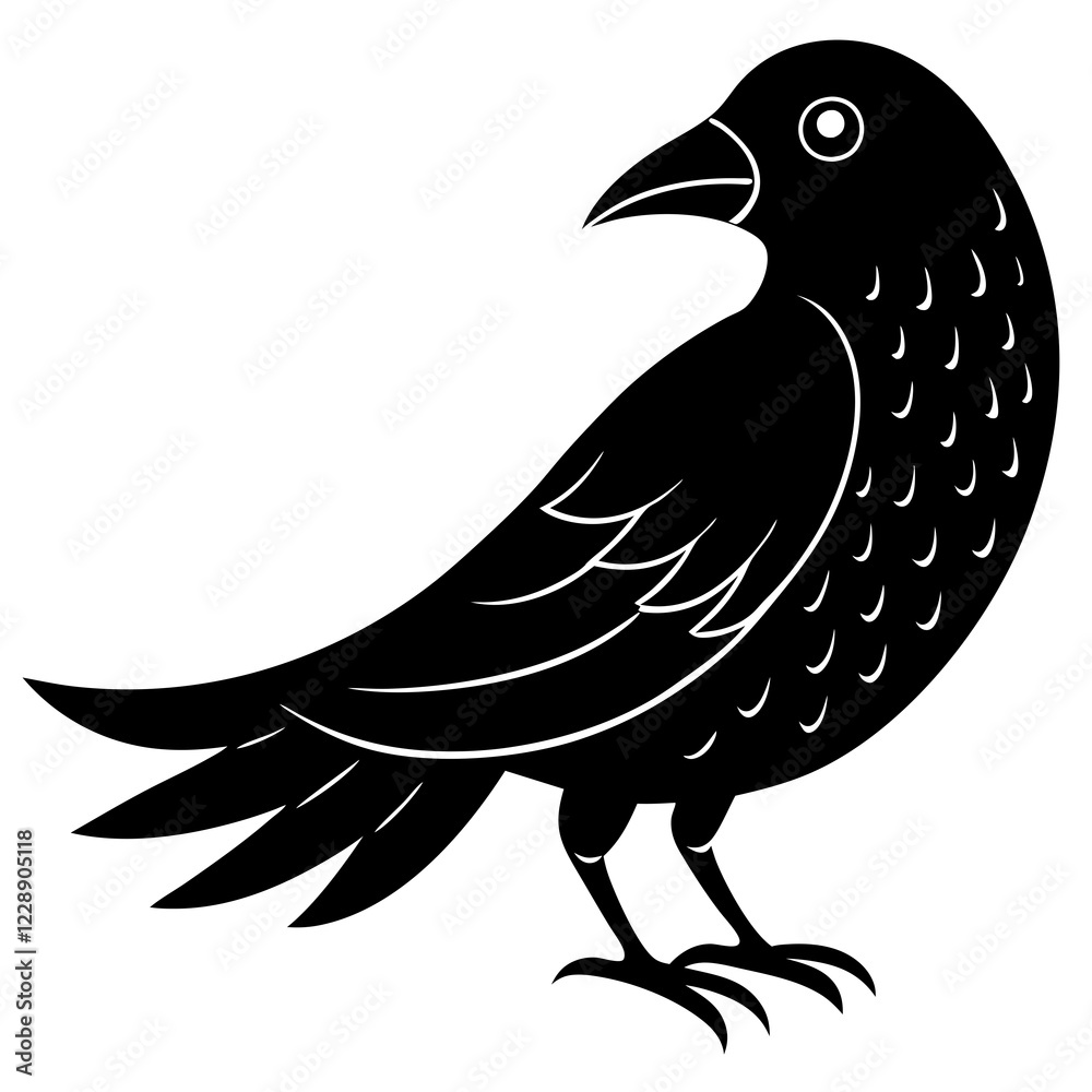 Obraz premium crow silhouette vector illustration 