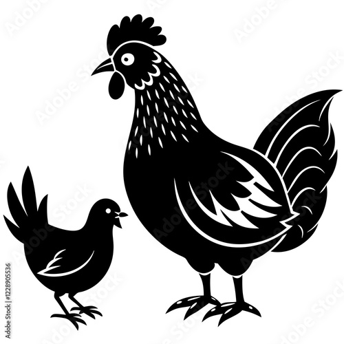 gloosterhen silhouette vector illustration 