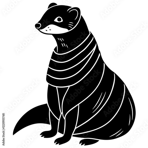 ferret silhouette vector illustration 