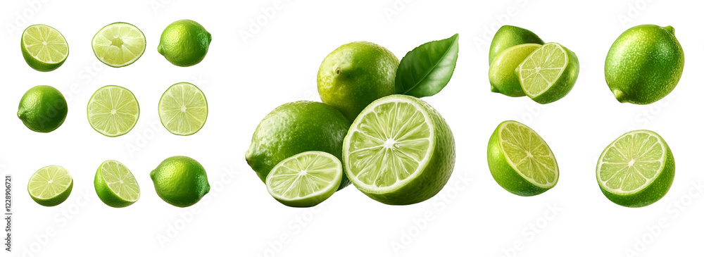 limes isolated on transparent background limes isolated on transparent background