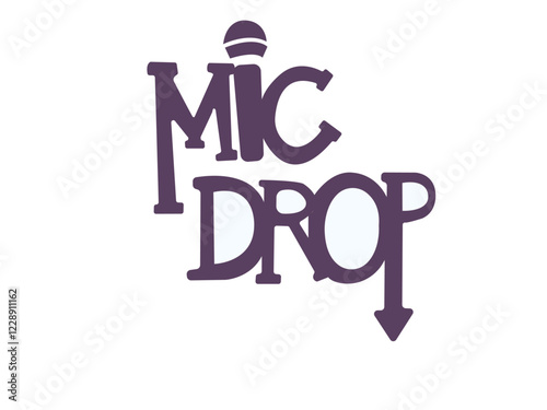 Mic drop elegant logo design with white background 