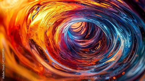 Vibrant abstract swirl with vivid colors creating dynamic patterns. photo