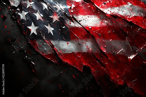 old worn and grunge American flag