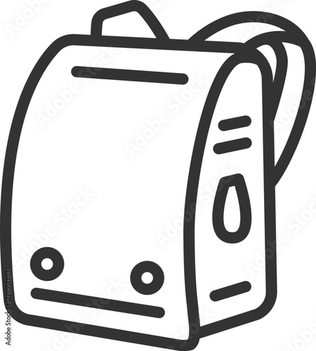 ランドセルのアイコン（線画）のイラスト