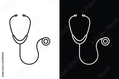 Flat Design Stethoscope Icon. A Must-Have for Healthcare Graphics