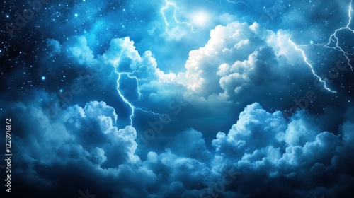 Dramatic thunderstorm with dark clouds.