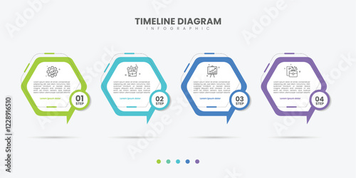 Infographic design template with 4 steps, options. can be used for workflow diagram, info chart, web design.