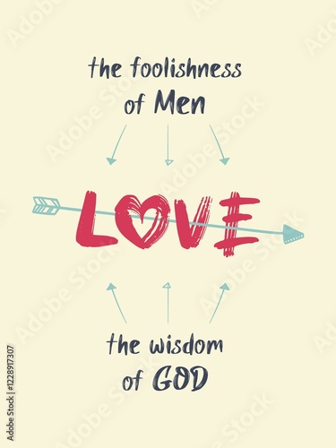 Canvas Print Love is the foolishness of men and the wisdom of God, quote by Victor Hugo, Les Misérables