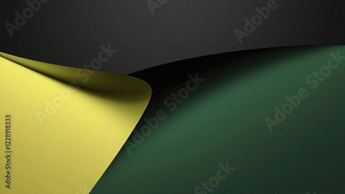 An abstract background color gradation consisting of black, green and yellow is a dark and elegant background.