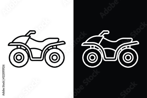 Powerful ATV Line Icon. Clean, Dynamic Silhouettes for Designers