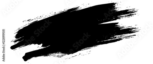 Obraz na płótnie Vector black ink brush strokes background painted by brush design elements w salonie