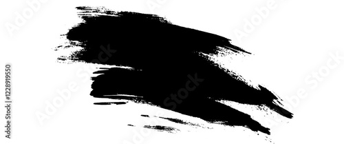Obraz na płótnie Vector black ink brush strokes background painted by brush design elements w salonie