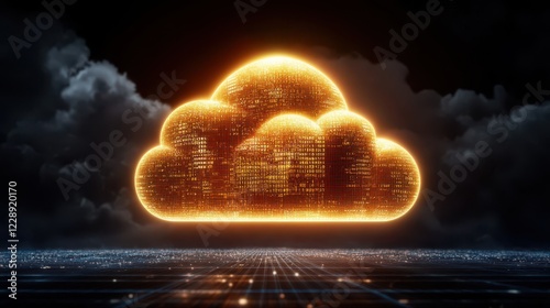 Golden cloud symbolizing data storage innovation.