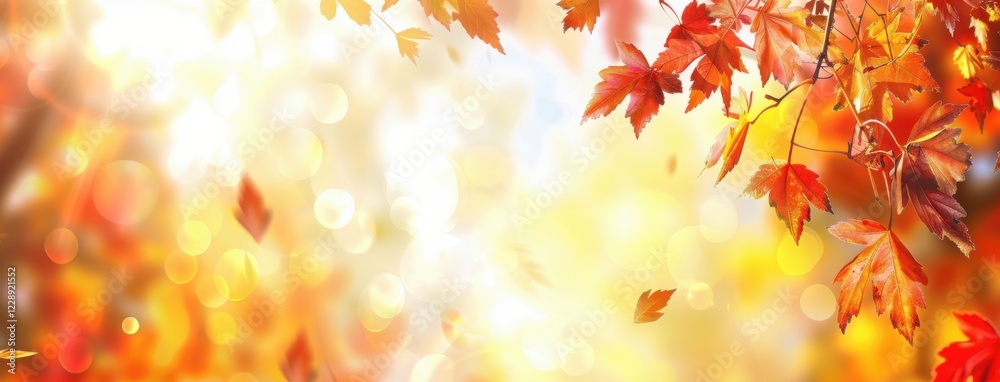 Colorful autumn leaves dance in the sunlight, leaving room for your design to stand out in this seasonal backdrop. Colorful autumn leaves dance in the sunlight, leaving room for your design to stand out in this seasonal backdrop.